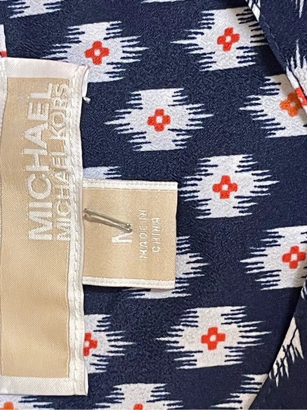 Michael Kors Navy Printed Sleeveless Romper